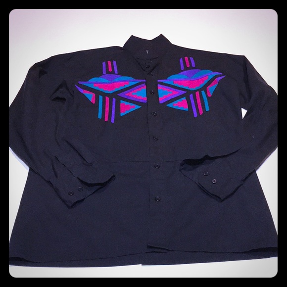 Western patterned Perruzo long sleeve button-up. - Picture 1 of 4